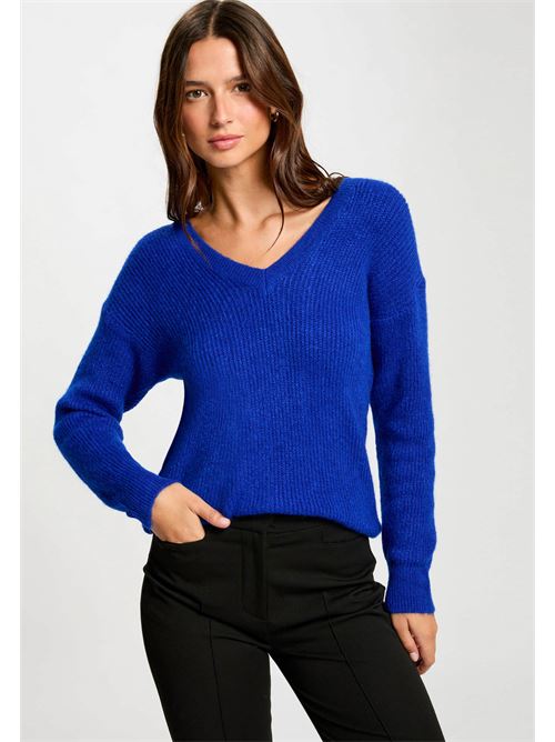 Jumper with V-neck MATILD3 MORGAN DE TOI | MATILD3BLEU ELECTRIQUE